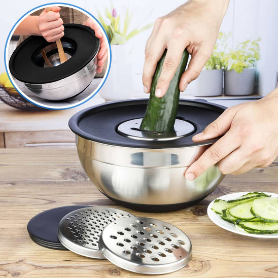 Bols à Mélanger avec Râpe en Acier Inoxydable