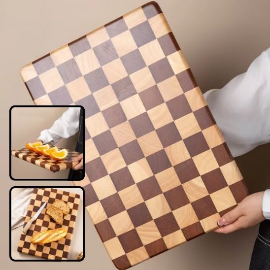 Planche à Découper en Bois Damier
