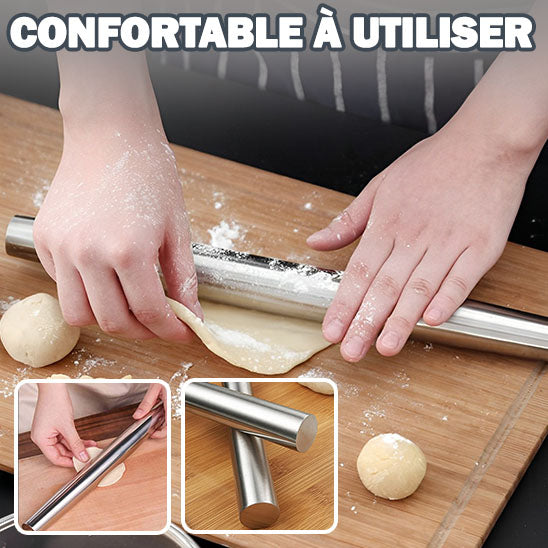 Rouleau à Pâtisserie en Acier Inoxydable