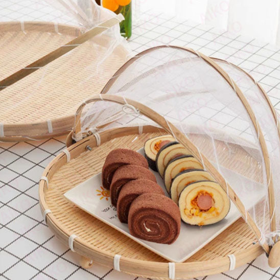 Panier Rond en Bambou avec Couvercle