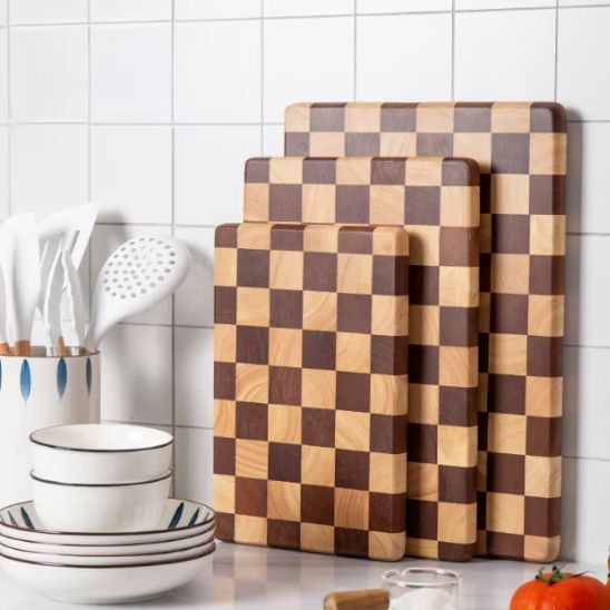 Planche à Découper en Bois Damier