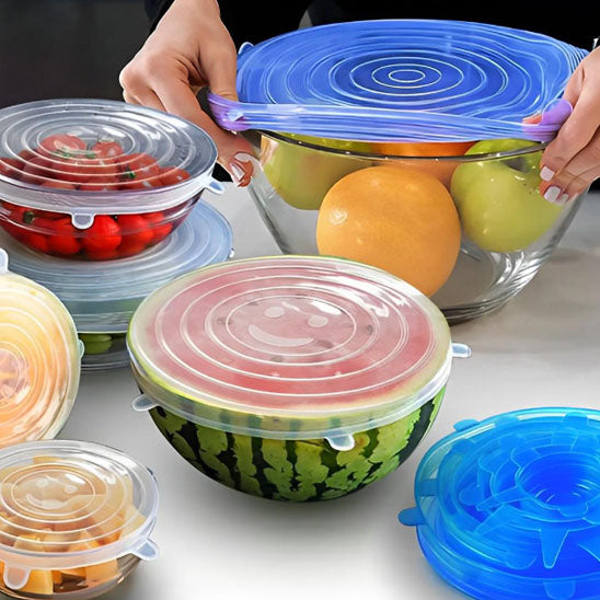 Lot de 12 Couvercles en Silicone