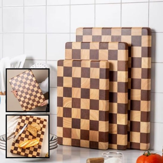 Planche à Découper en Bois Damier
