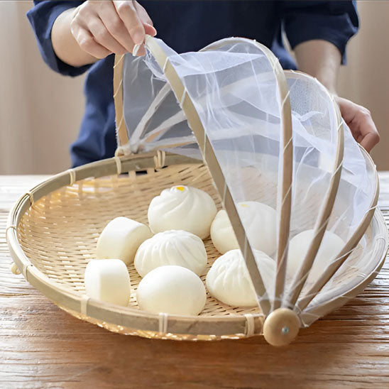 Panier Rond en Bambou avec Couvercle