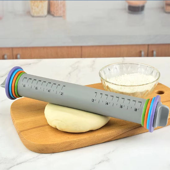 Rouleau à Pâtisserie en Silicone à Épaisseur Réglable